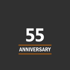 55 Year Anniversary Logo Vector Template Design Illustration elegant