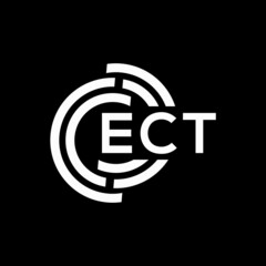 ECT letter logo design on black background. ECT creative initials letter logo concept. ECT letter design.