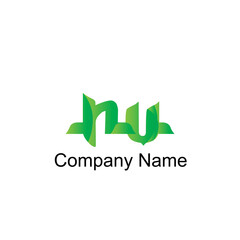 Letter NU logotype with colorful circle, with striped composition letter, sets of business card for company identity, creative industry, web. - Vector