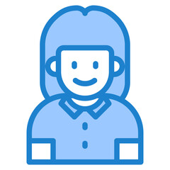 girl avatar blue style icon