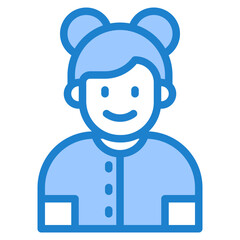 girl avatar blue style icon
