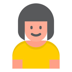 girl avatar flat style icon