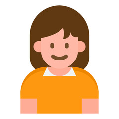 girl avatar flat style icon