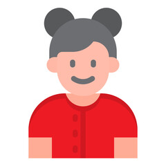 girl avatar flat style icon