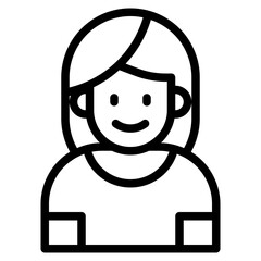 girl avatar outline style icon