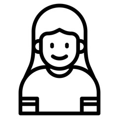girl avatar outline style icon