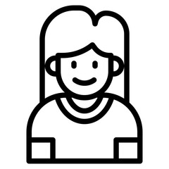 girl avatar outline style icon