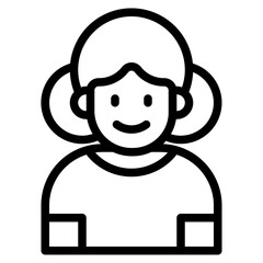 girl avatar outline style icon