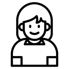 girl avatar outline style icon