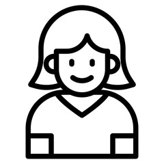 girl avatar outline style icon