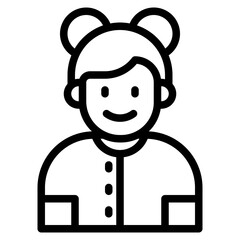 girl avatar outline style icon