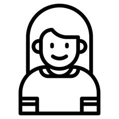 girl avatar outline style icon