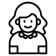 Obraz premium girl avatar outline style icon
