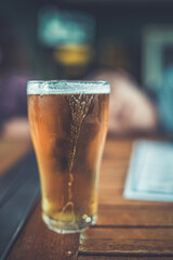 Cool beer on a hot night, condensation