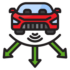 automatic car color line style icon