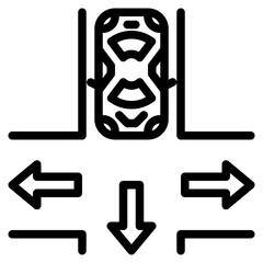 automatic car outline style icon
