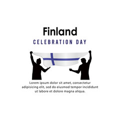 Happy independence day of Finland. template, background. Vector illustration