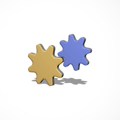 setting gear 3d icon render