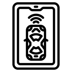 automatic car outline style icon