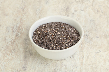 Chia seeds in the bowl