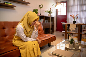 muslim woman frustrated by problem with work or relationship