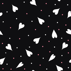Seamless heart and dot pattern design for scrapbooking, Fashion, cards, paper goods, background, wallpaper, wrapping, fabric and all your creative projects