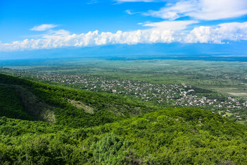 Naklejka premium Old fortifications in Sighnaghi, the capital of the Kakheti wine region in Georgia. Caucasus. Alazani Valley. Georgia.