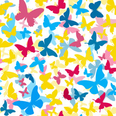 Obraz na płótnie Canvas Butterfly seamless pattern. Background with colorful butterflies.