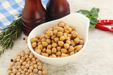 Boiled chickpea in the bowl