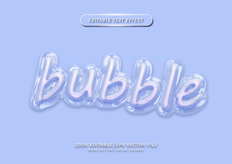 Bubble text effect style. 3d mockup editable. Blue Balloon style