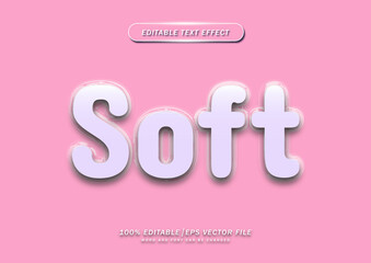 Soft pink text effect. 3d style cartoon typography..