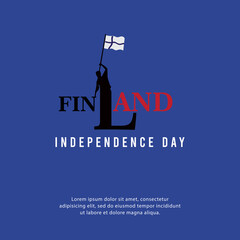 Happy independence day of Finland. template, background. Vector illustration