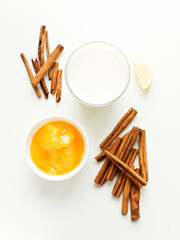 Milk honey and cinnamon