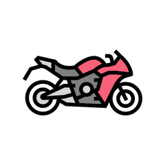 Fototapeta premium sportbike motorcycle color icon vector. sportbike motorcycle sign. isolated symbol illustration