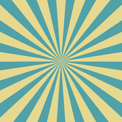 Sunlight background. Turquoise and blue color burst background with yellow highlight. Fantasy Vector illustration.