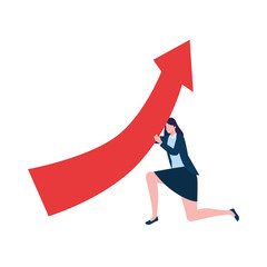 businesswoman with arrow up