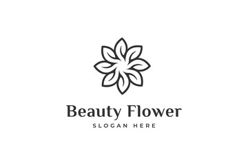 beautiful traditional flower, floral beauty care pattern business feminine logo design
