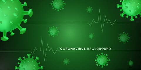 Virus Corona background vector, Corona Virus in Wuhan. Green color. Vector Illustration