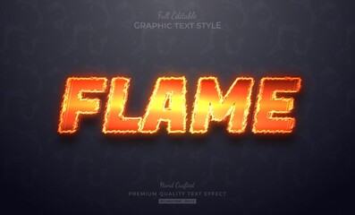 Naklejka na ściany i meble Flame Fire Editable Text Effect Font Style