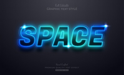 Space Glow Editable Text Effect Font Style