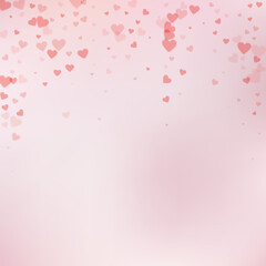 Red heart love confettis. Valentine's day falling