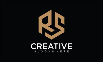 Creative and Minimalist Letter RS Logo Design