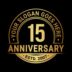 Fototapeta premium 15 years anniversary logo design template. Vector illustration.