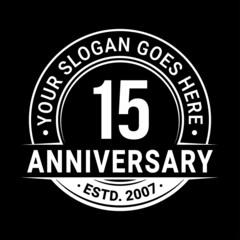 15 years anniversary logo design template. Vector illustration.