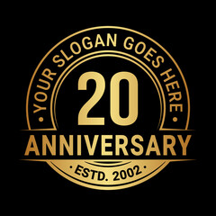 20 years anniversary logo design template. Vector illustration.
