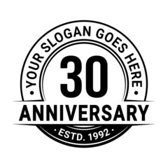 30 years anniversary logo design template. Vector illustration.