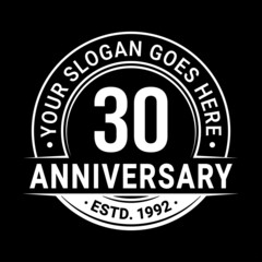 30 years anniversary logo design template. Vector illustration.