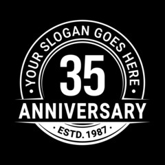 35 years anniversary logo design template. Vector illustration.