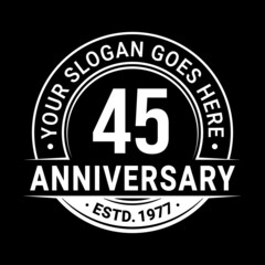 45 years anniversary logo design template. Vector illustration.