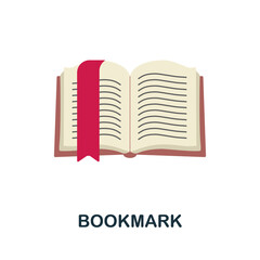 Bookmark flat icon. Colored element sign from books collection. Flat Bookmark icon sign for web design, infographics and more.